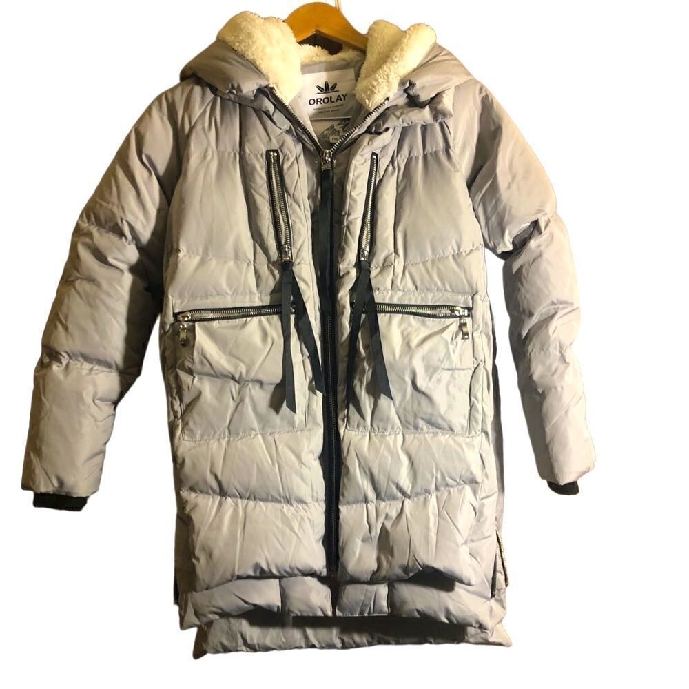 Orolay Women’s 2XS Thickened Down Hooded Jacket In Gray.